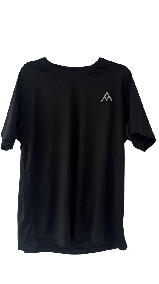 Black AM Active Tee Fitted (Bold Back Print)