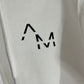 White Hoodie With Bold Front AM Logo