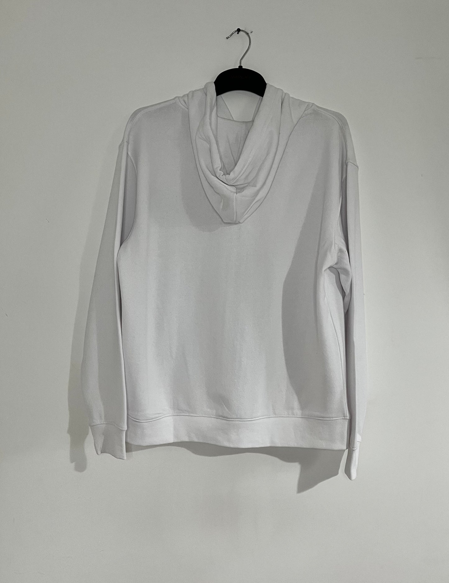 White Hoodie With Bold Front AM Logo