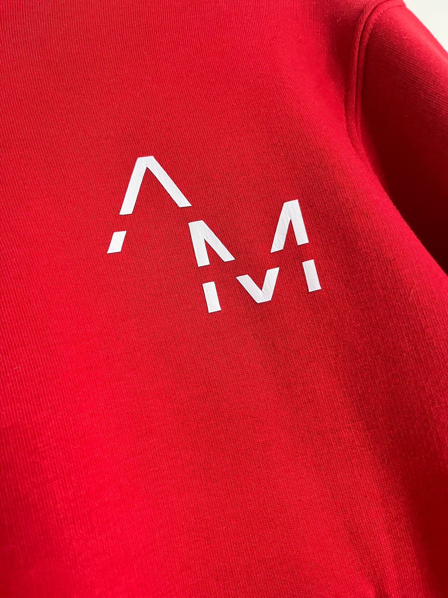 Red AM Slim Fit Zip Up Hoodie (New 2023 Logo)