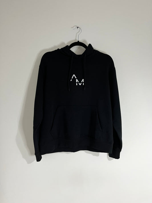 Black AM Throw Over Hoodie (2023 Bold Logo)