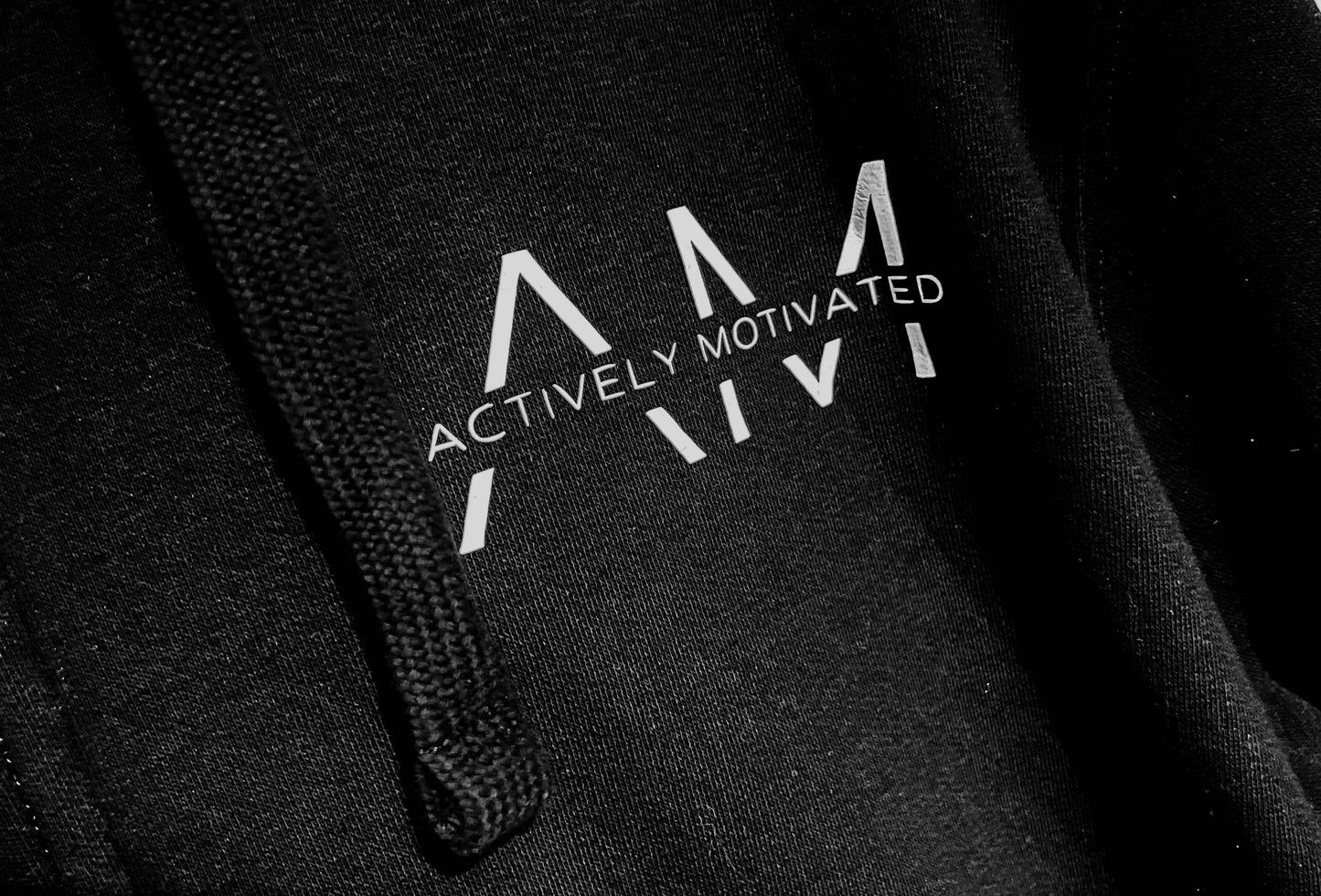 Black Hoodie With Actively Motivated Front Logo (Original Logo)